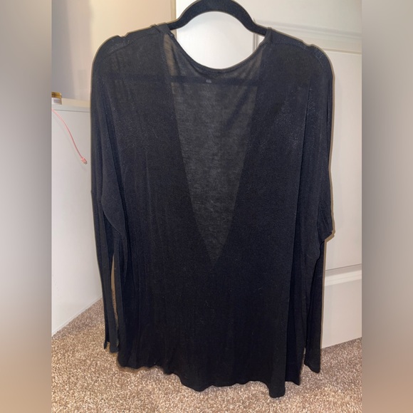 Black plunge wrap / draped top - Tobi - Picture 3 of 3